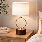Nordic grid metal circular table lamp 110V – main product view