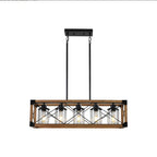 Farmhouse chandelier with adjustable cord height for vaulted ceilings