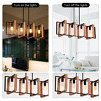 4-light rectangular chandelier E26 socket and bulb holder detail