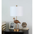 Flamingo resin lamp base detail showing matte gold finish