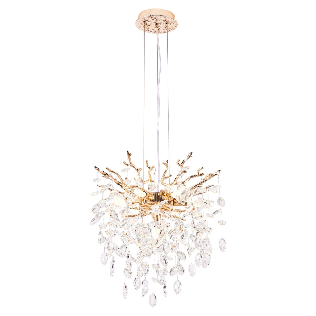 tree branch chandelier with crystal accents gold finish dining room