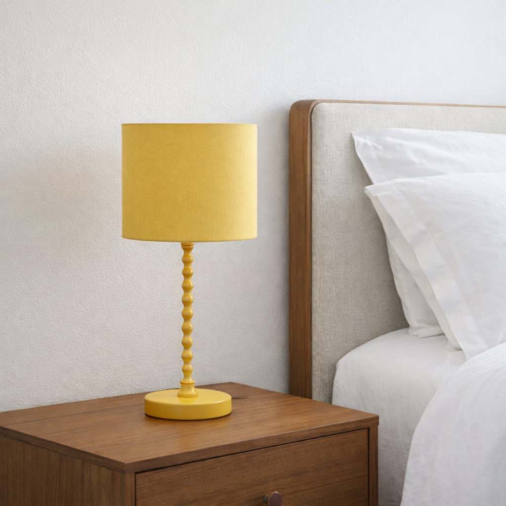 Sereno 110V table lamp in bedroom nightstand luxury setting