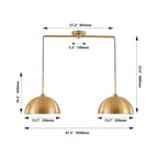 Double copper pendant chandelier installation hardware and components