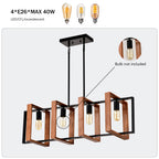 Farmhouse rectangular pendant installation hardware and components