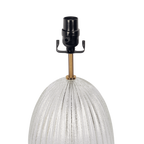 Ribbed glass lamp dimensions and linen shade size reference