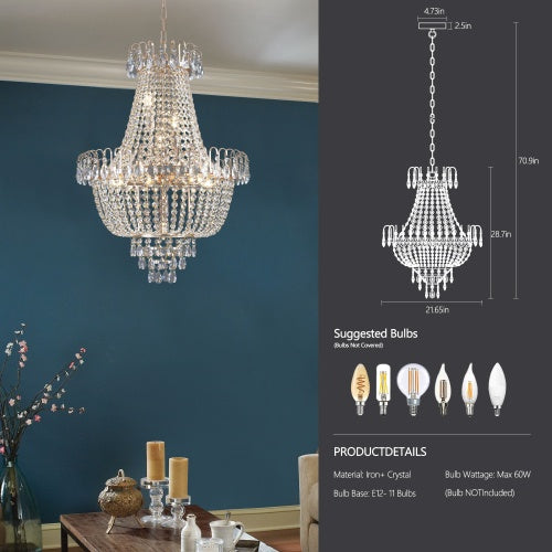 luxury gold crystal chandelier close-up crystal detail view