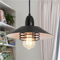 Black farmhouse vintage spring cage pendant light – main product view