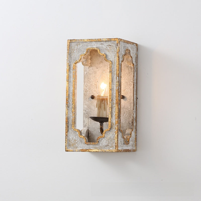 Rustic Wood Wall Sconce – Vintage Country Style LED Wall Lamp