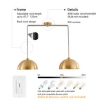 Adjustable height dual copper pendant light ceiling mount