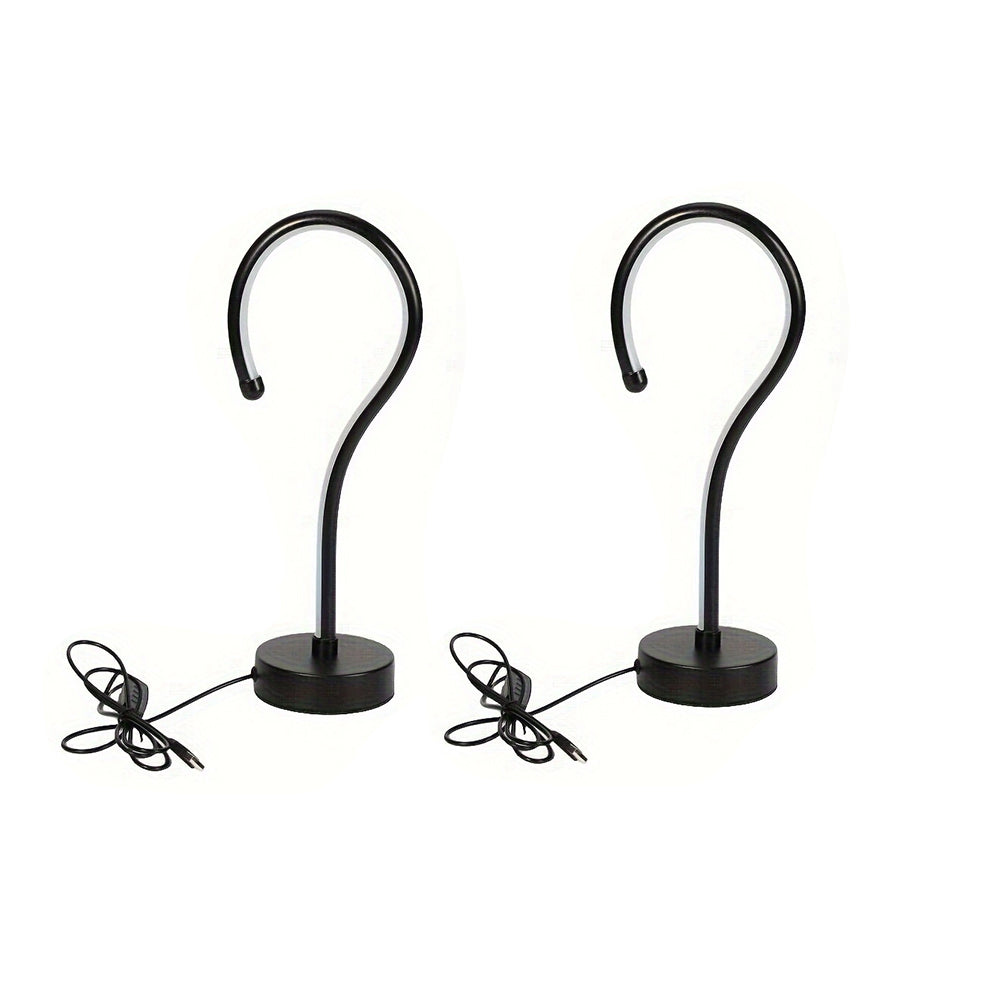 Question mark LED desk lamp set – warm white glow on bedroom desk