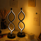 2-pack modern wave-shaped USB desk lamp – main product view