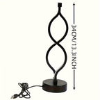 Modern wave lamp pair on bedroom nightstand and study desk