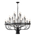 24-light black industrial farmhouse candle chandelier main view