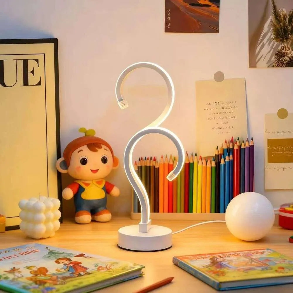 Double question mark USB desk lamp white – main product view