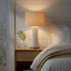Cascade glass table lamp with golden base – main product view