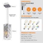 Crystal pendant light installation hardware and components included