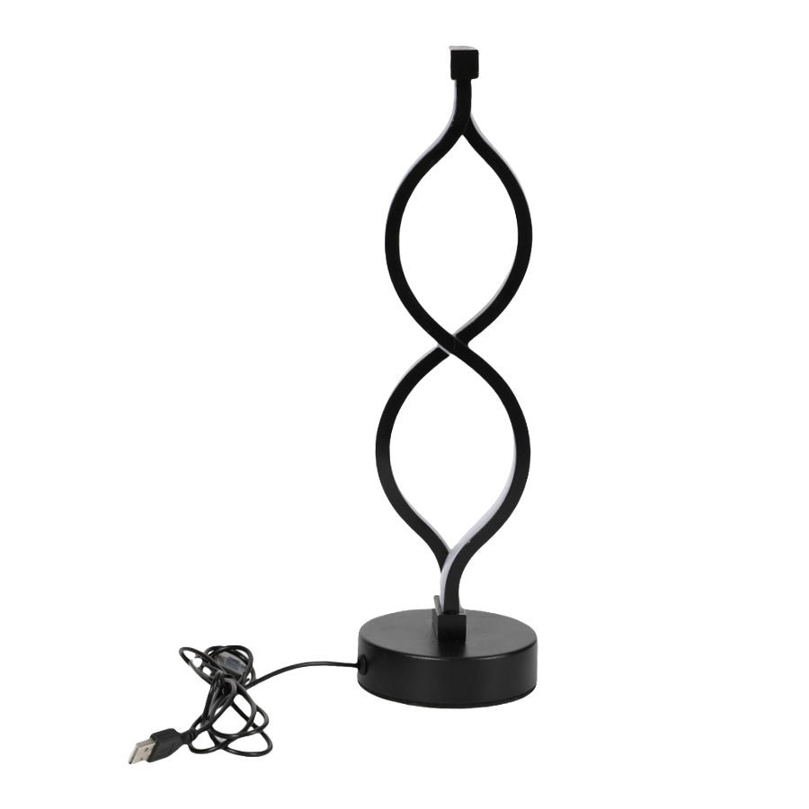 Wave lamp set of 2 in cool white mode on bedroom desk