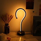 Question mark shaped desk lamp 3-color modes comparison