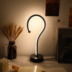 USB dimmable question mark lamp close-up of design detail