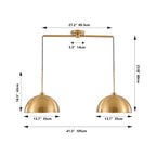 Industrial copper 2-light pendant in modern kitchen setting