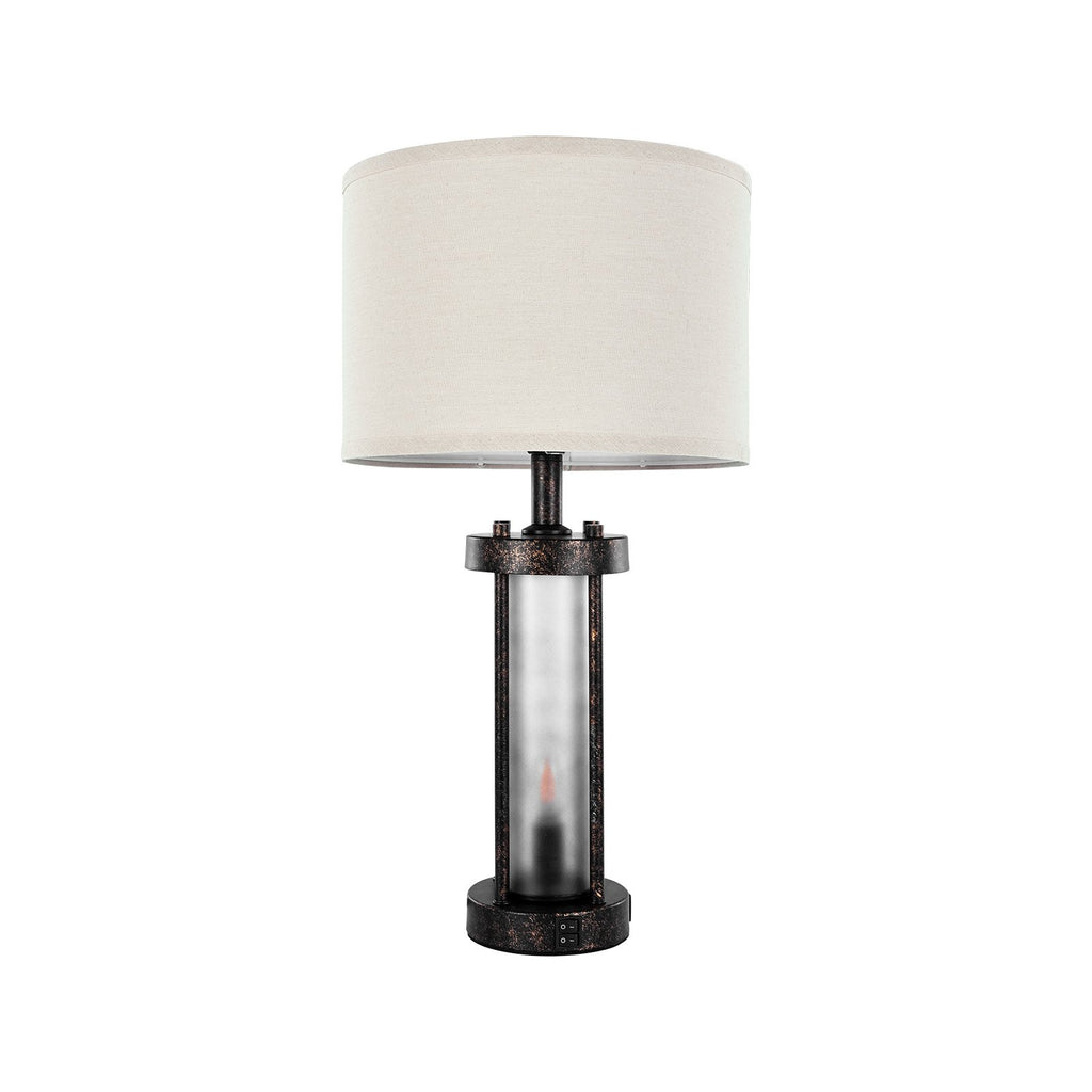 Set of 2 bedside lamps with fabric shade in living room