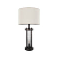 Set of 2 bedside lamps with fabric shade in living room