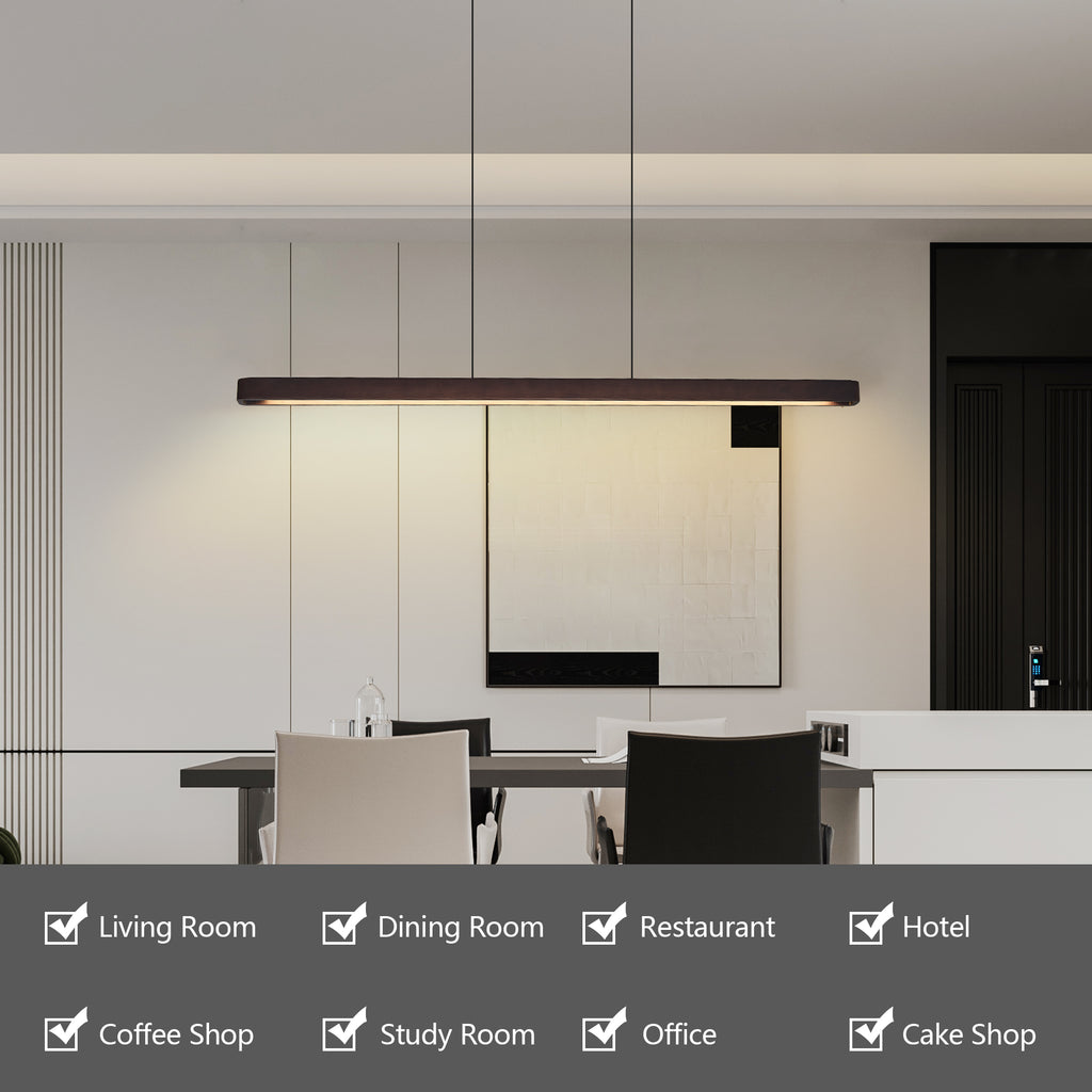 51-inch walnut pendant light dimensions and size reference