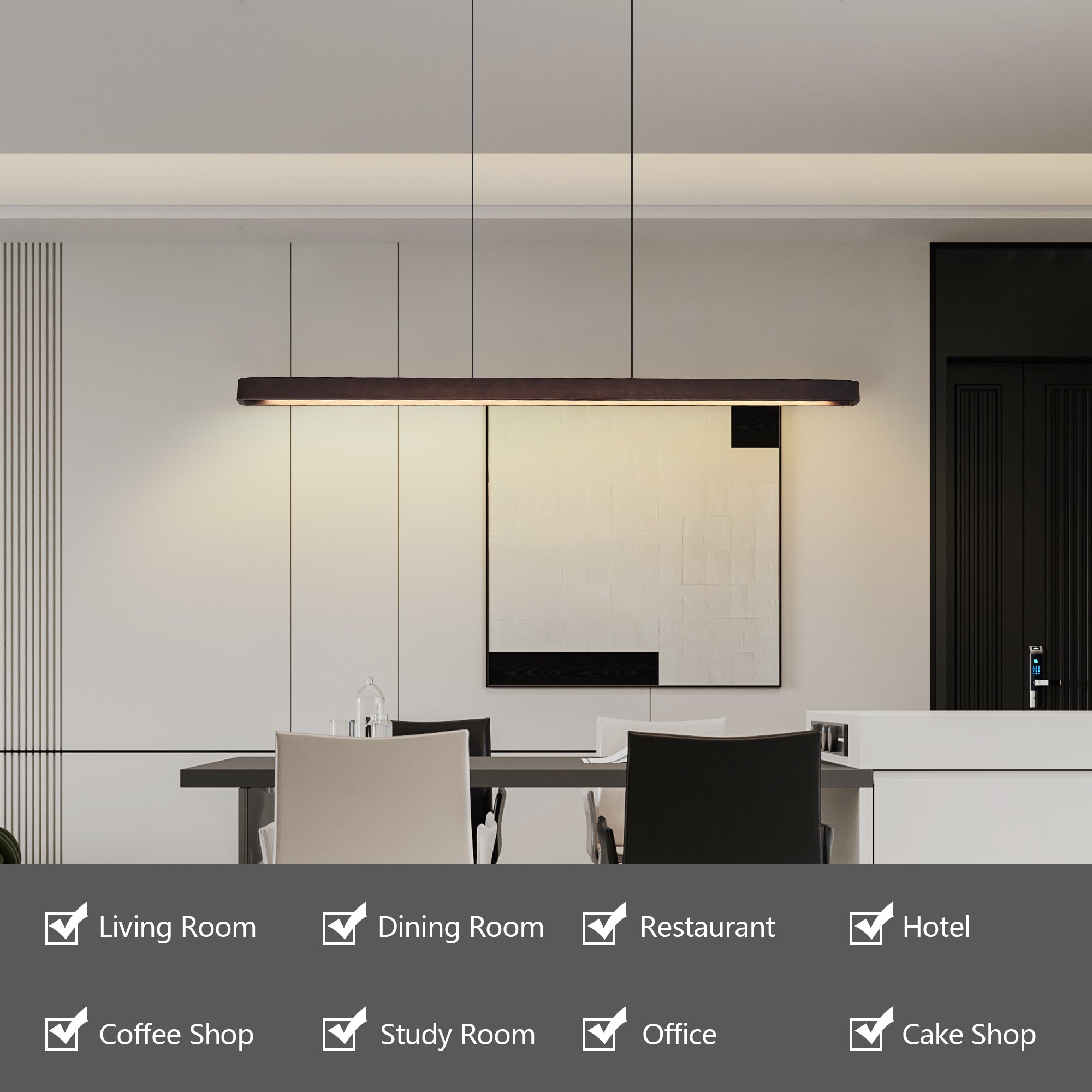 51-inch walnut pendant light dimensions and size reference