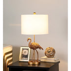 Matte gold flamingo resin table lamp – main product view