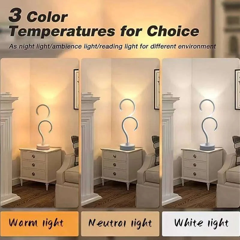 Creative question mark desk lamp in 3-color mode on bedroom desk
