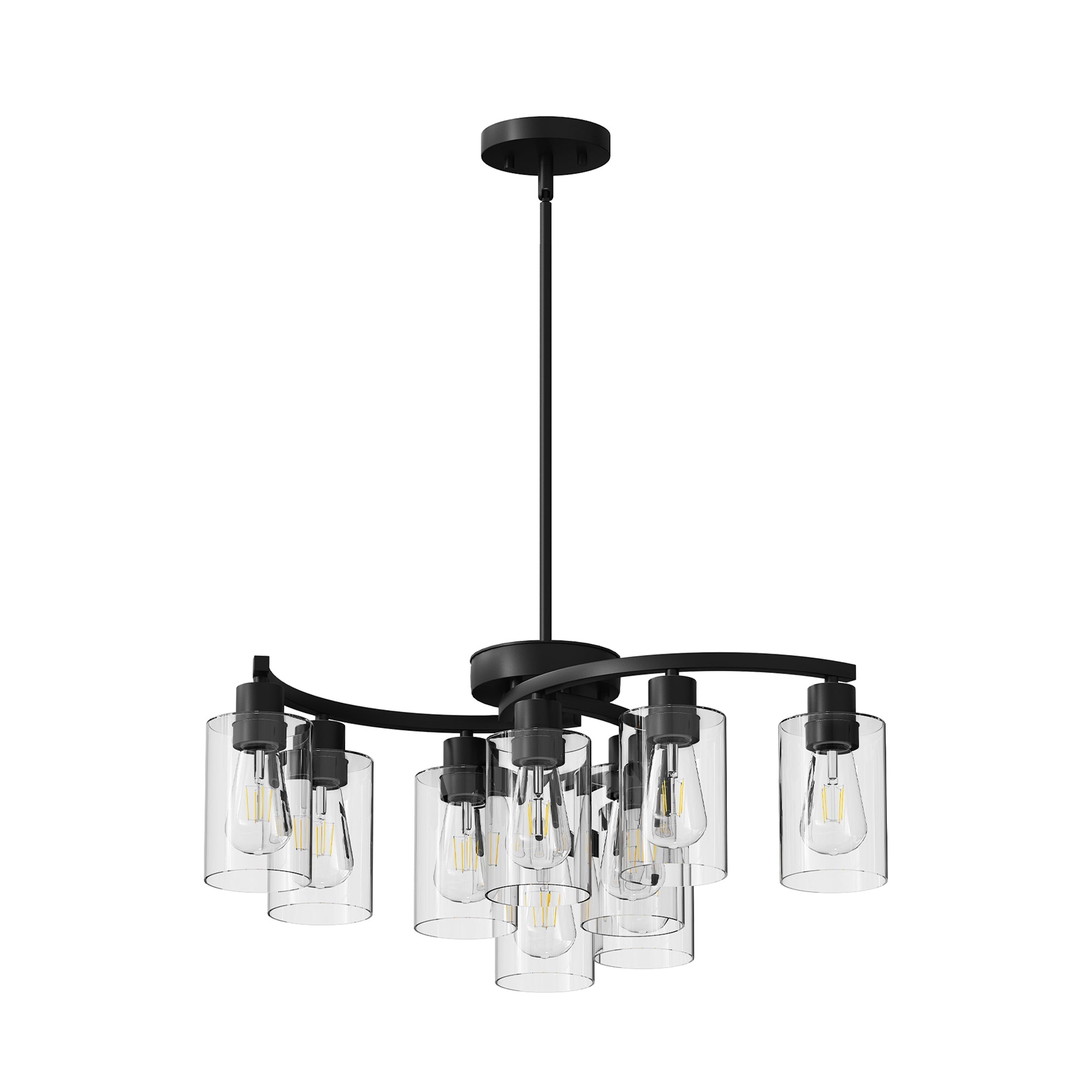 adjustable height chandelier installed on ceiling