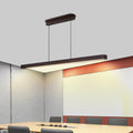 51-inch walnut wood modern LED linear pendant light – main product view