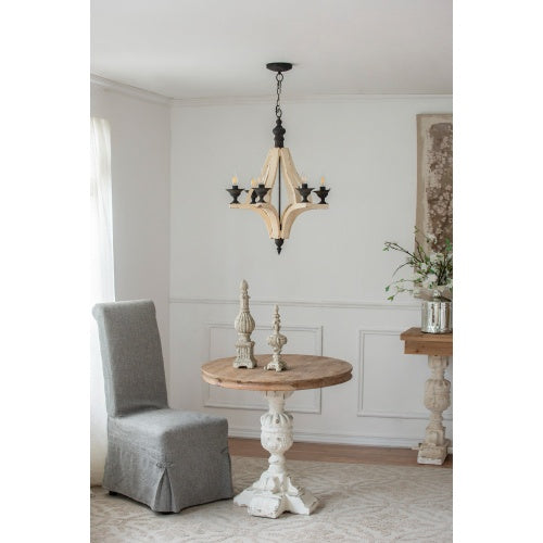 farmhouse country cream ceiling light fixture installation view