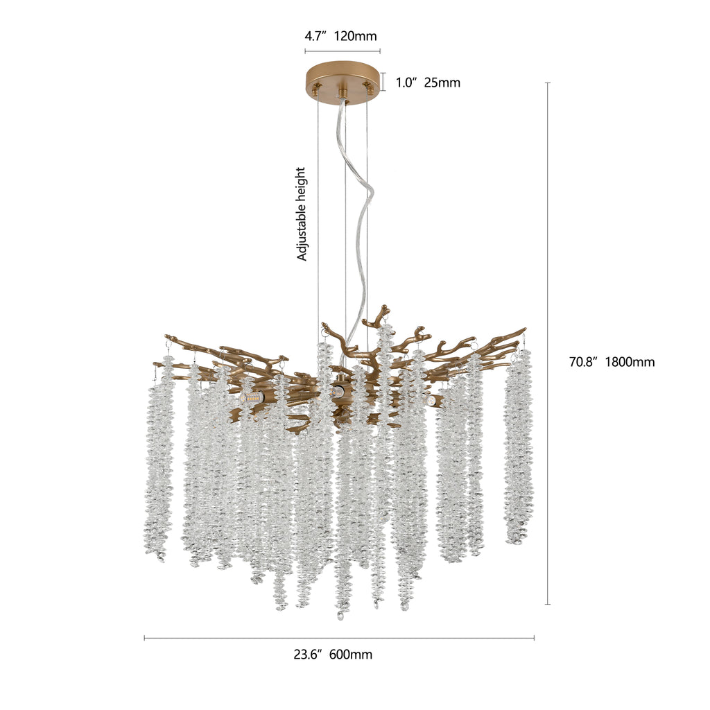 Gold crystal chandelier packaging and installation hardware included