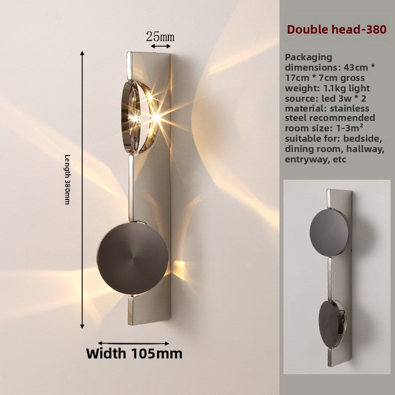 Minimalist Stainless Steel Projection Wall Lamp – 3W LED Art Light