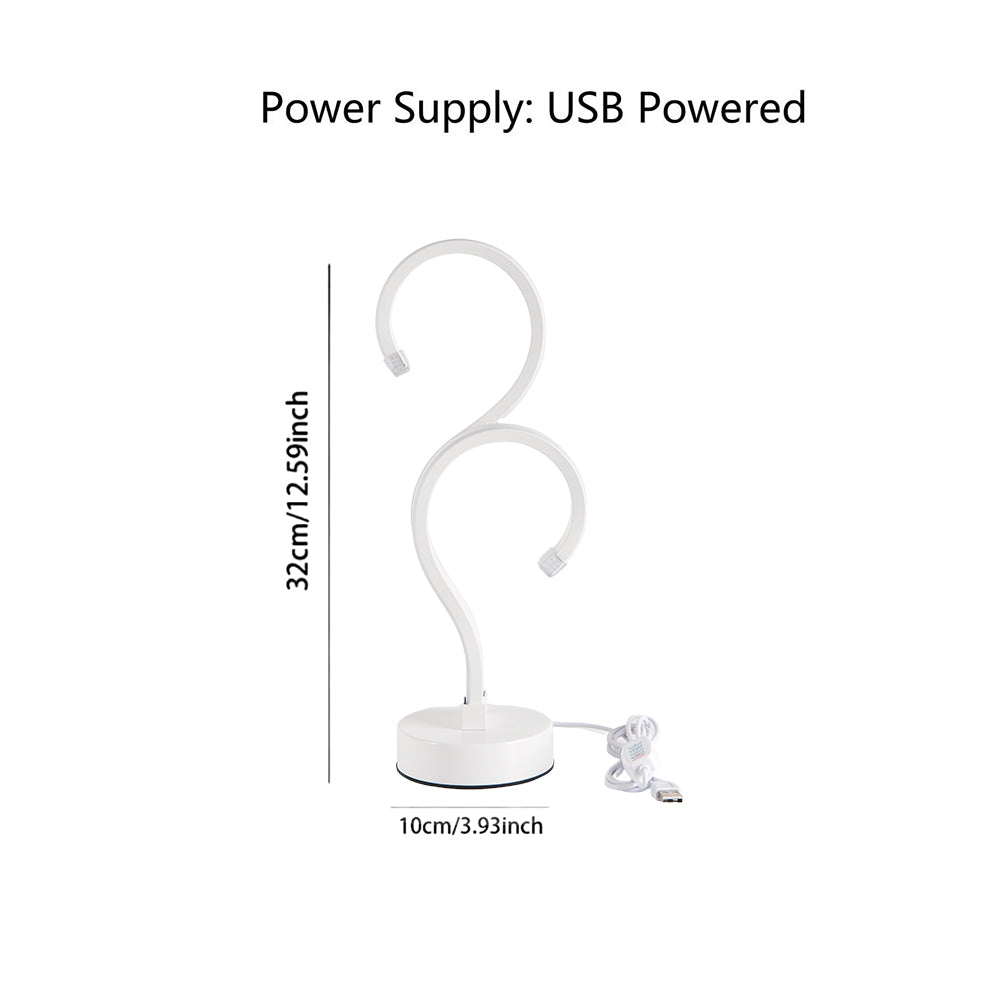 Question mark table lamp as bedroom aesthetic decor piece