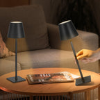 Cordless rechargeable black table lamp 2-pack – main product view