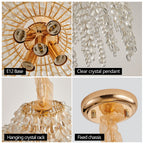 elegant crystal pendant chandelier installation ceiling view