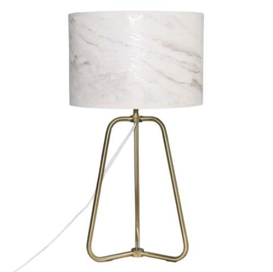 Marble lampshade close-up on 110V bronze table lamp