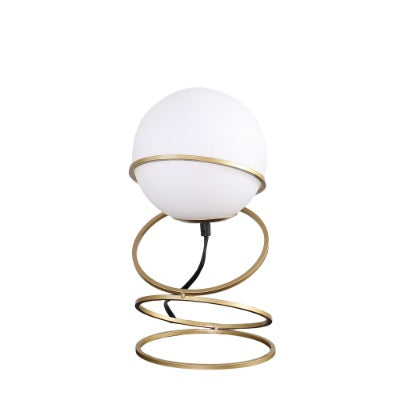 Gold spiral stand table lamp packaging and components included