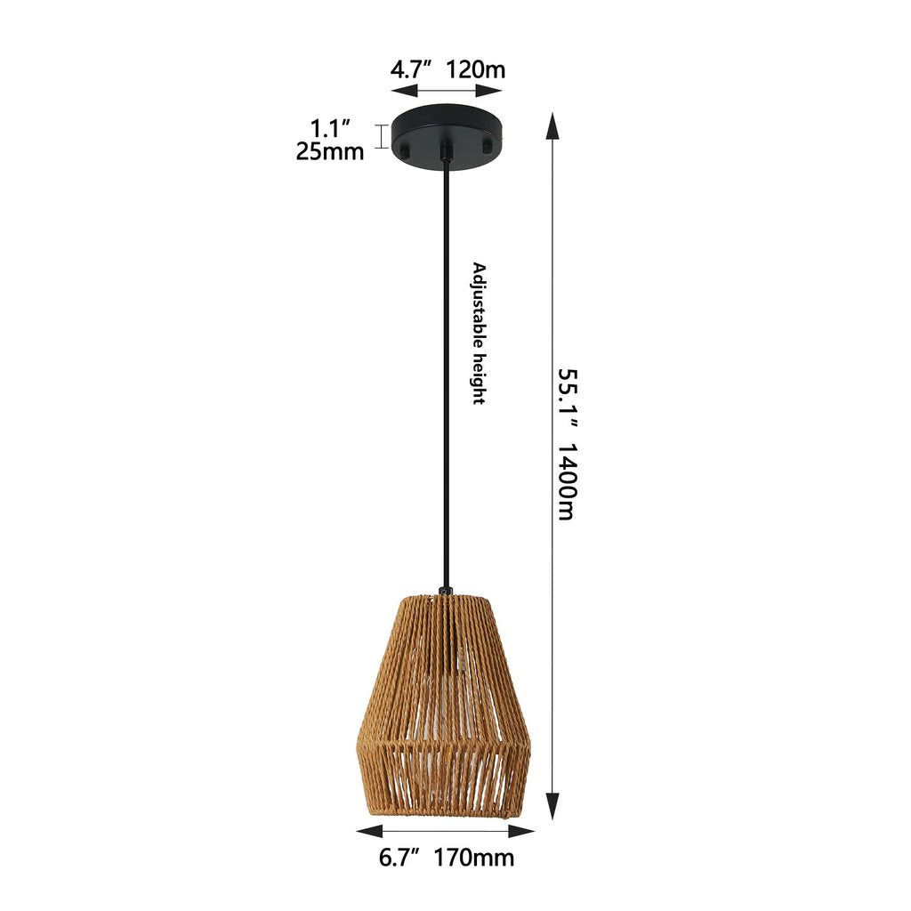 Farmhouse triple pendant lighting above dining table