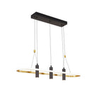 4-Light Black & Gold Dimmable LED Pendant Light – Modern Linear Chandelier for Kitchen Island & Dining Room