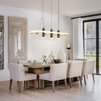 4-Light Black & Gold Dimmable LED Pendant Light – Modern Linear Chandelier for Kitchen Island & Dining Room