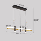 4-Light Black & Gold Dimmable LED Pendant Light – Modern Linear Chandelier for Kitchen Island & Dining Room
