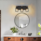 Industrial wall light fixture in modern living room setting