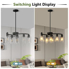 modern kitchen island lighting with black chandelier