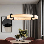 Luxury marble finish ceiling light fixture close-up view