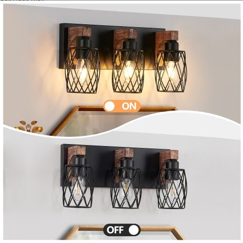 Rustic wall sconce providing warm bedroom lighting